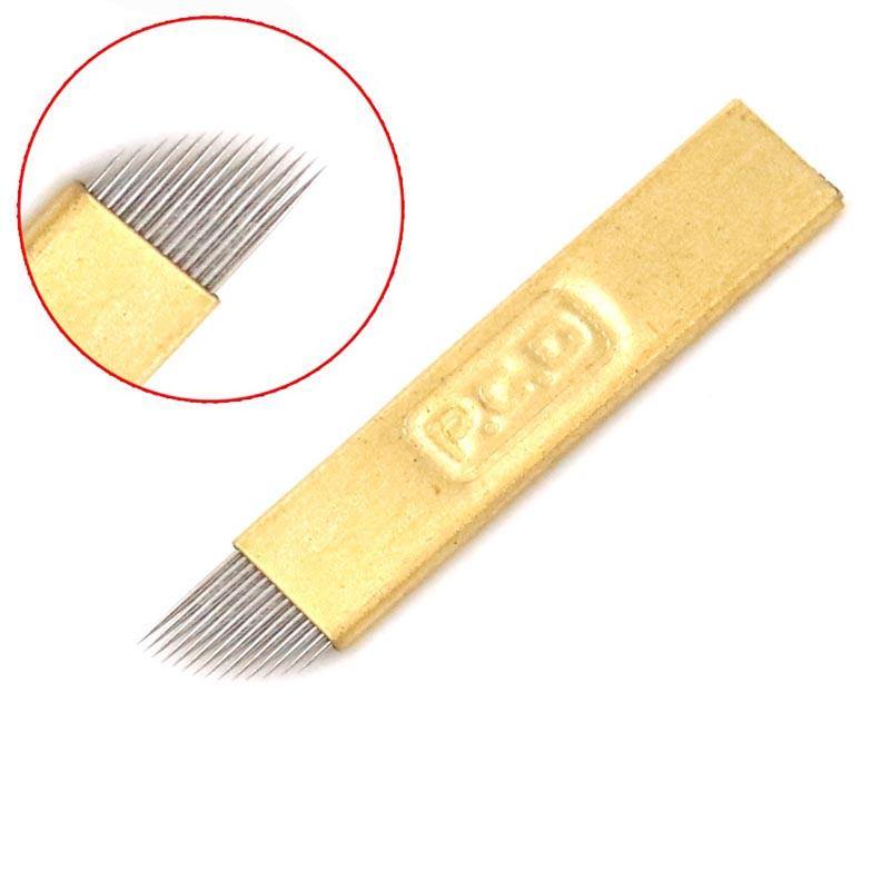 Large 14 pin Gold Microblade | THink MBC Cosmetic Tattoo Supplies
