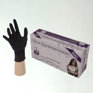 Black Grip Latex Gloves | THink MBC Cosmetic Tattoo Supplies