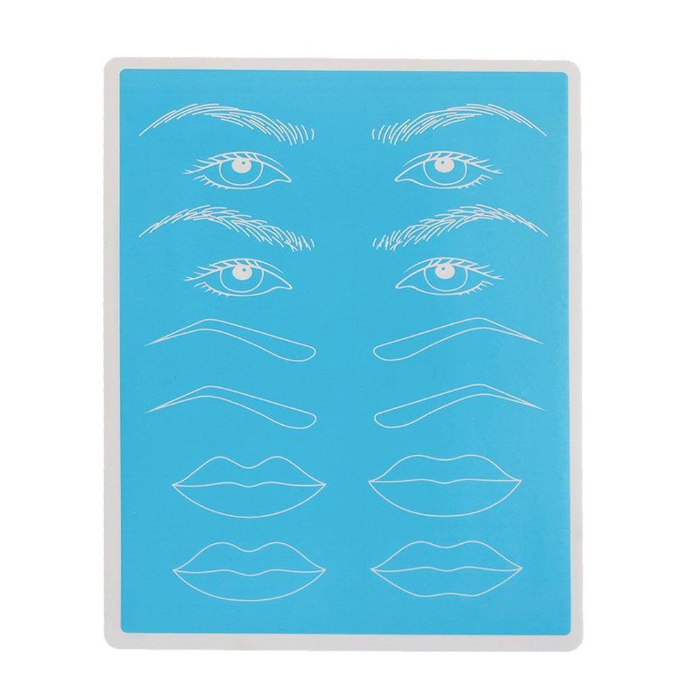 Brows Eyes Lips Practice Mat Blue | THink MBC Cosmetic Tattoo Supplies