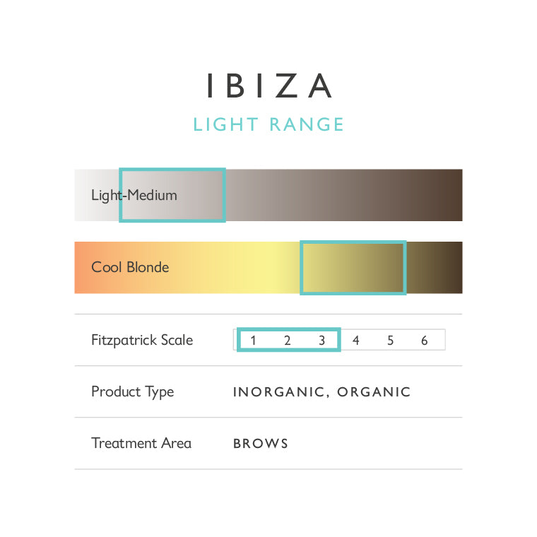 Ibiza Pigment Chart | KB Pro Cosmetic Tattoo Brow Range | THink MBC Cosmetic Tattoo Supplies