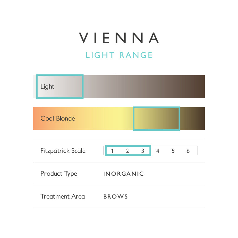 Vienna Pigment Chart | KB Pro Cosmetic Tattoo Brow Range | THink MBC Cosmetic Tattoo Supplies